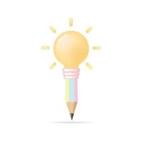 Light bulb of creative thinking ideas design. Design 3D for business. Vector illustration