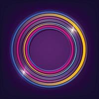 Colorful swirl radial neon circle logo. Vector illustration