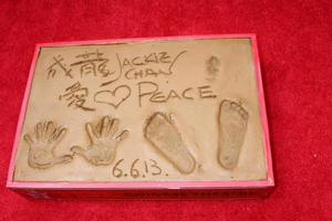 LOS ANGELES, JUN 6 -  Jackie Chan s Handprints and Footprints, and nose print  at the Hand and Footprint ceremony for Jackie Chan at the TCL Chinese Theater on June 6, 2013 in Los Angeles, CA photo