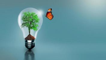 Energy saving, Saving power and Environmental. Copy space. photo