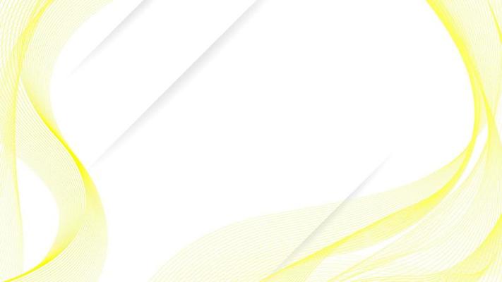 White background with abstract bright wavy lines. Yellow curved line design with copy space. Vector