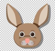 Cute rabbit head in flat cartoon style vector