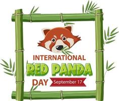 International Red Panda Day On September 17 vector