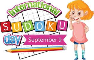 día internacional del sudoku 9 de septiembre vector