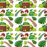 Various plants seamless pattern vector