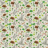 Cute rhinoceros seamless pattern vector