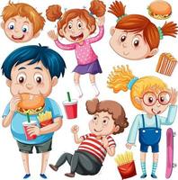 Children cartoon character seamless pattern vector