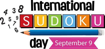 International Sudoku Day September 9 vector