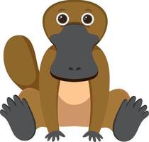 Cute platypus in flat style isolated vector