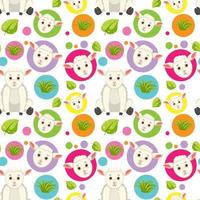Cute sheep seamless pattern vector