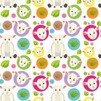 Cute sheep seamless pattern vector