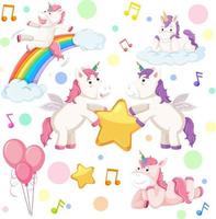 Fantasy unicorn seamless pattern vector