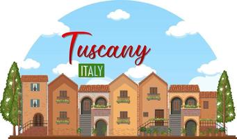 banner de logotipo de punto de referencia de toscana italia vector