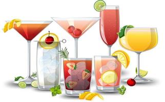 diferentes tipos de cocteles vector