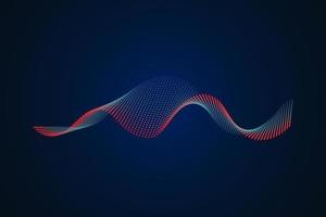 Sound wave illustration on a dark background. Abstract blue digital equalizer indicators. vector