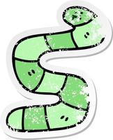 distressed sticker of a quirky hand drawn cartoon snake vector