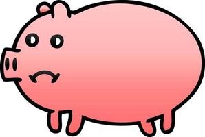 gradient shaded cartoon pig vector