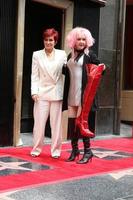 LOS ANGELES, APR 11 -  Sharon Osbourne, Cyndi Lauper at the Harvey Fierstein and Cyndi Lauper Hollywood Walk of Fame Ceremony at the Pantages Theater on April 11, 2016 in Los Angeles, CA photo