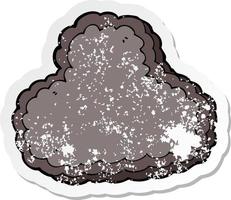 pegatina retro angustiada de una nube de lluvia de dibujos animados vector