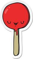 sticker of a cartoon candy lollipop vector