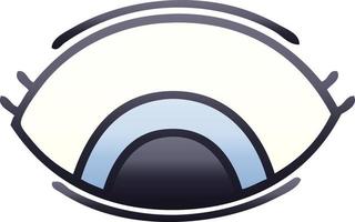 gradient shaded cartoon eye looking down vector