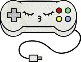 retro grunge texture cartoon game controller vector