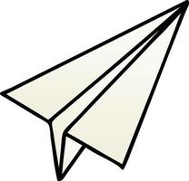 gradient shaded cartoon paper plane vector