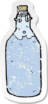 retro distressed sticker of a cartoon old style water bottle