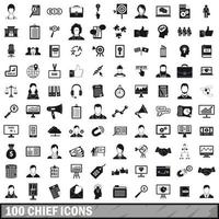 100 iconos principales, estilo simple vector