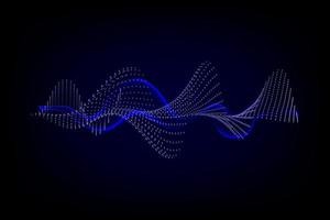 Sound wave illustration on a dark background. Abstract blue digital equalizer indicators. vector