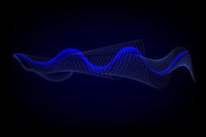 Sound wave illustration on a dark background. Abstract blue digital equalizer indicators. vector