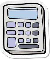 sticker of a cartoon calculator vector