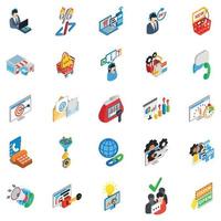 Online trade icons set, isometric style vector