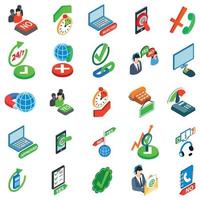 Consent icons set, isometric style vector