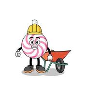 lollipop spiral cartoon as a contractor vector