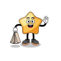 Cartoon of star shopping vector