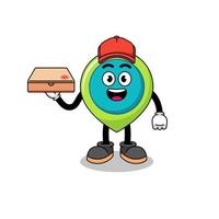 location symbol illustration as a pizza deliveryman vector