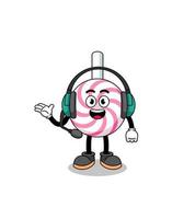 ilustración de mascota de la espiral de lollipop como servicio al cliente vector