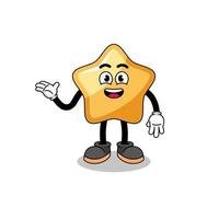 star cartoon with welcome pose vector