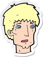 sticker of a cartoon worried man vector