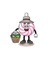 Character Illustration of lollipop spiral as a herbalist vector