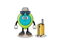 location symbol mascot doing vacation vector