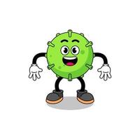 virus cartoon with surprised gesture vector