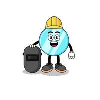 Mascot of mirror as a welder vector