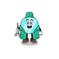 Illustration of mirror mascot as a surgeon vector