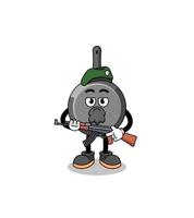Character cartoon of frying pan as a special force vector
