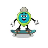 location symbol mascot playing a skateboard vector