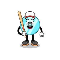 mirror mascot cartoon as a baseball player vector