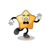 slipping star mascot illustration vector