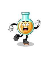 slipping lab beakers mascot illustration vector